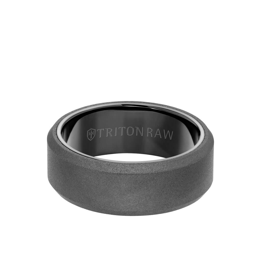 Triton Tungsten Raw Wedding Band Ring - Triton Jewelry
