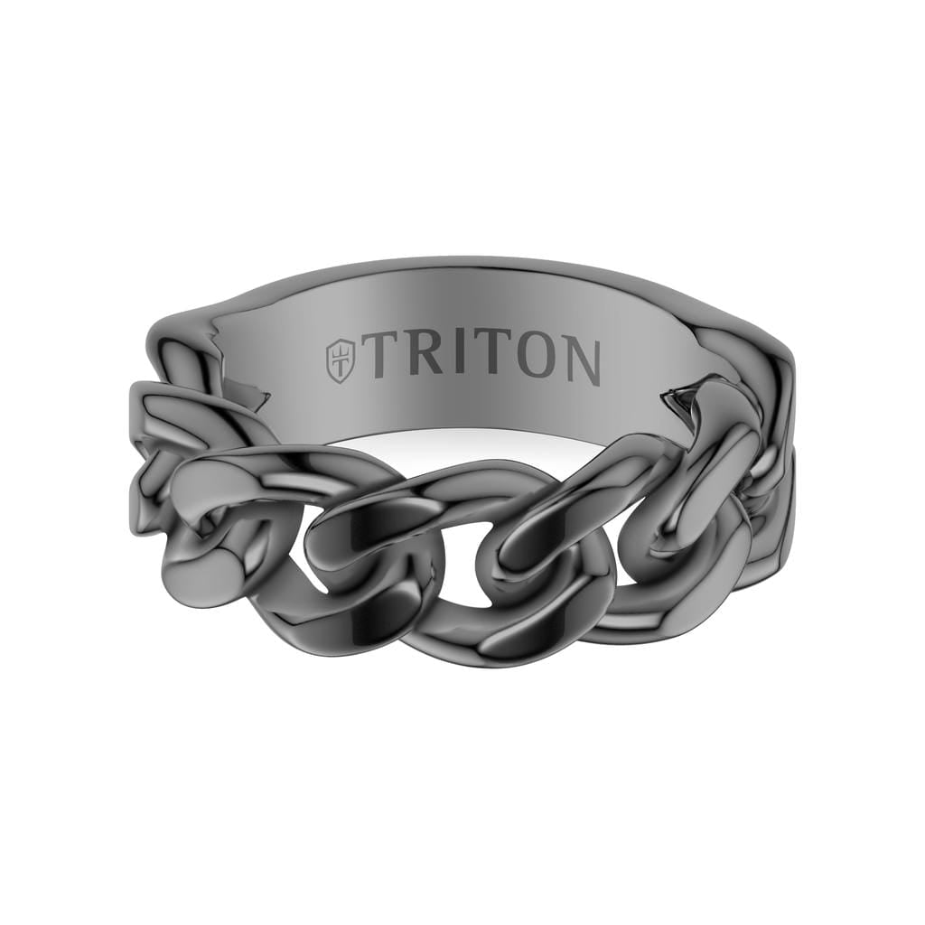 8MM Essentials Black Ruthenium over Sterling Silver Curb Link
