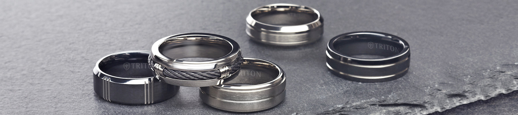 Shop Men's Grey Wedding Band Rings - Triton Jewelry