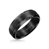 7MM Tungsten Carbide Ring - Brushed Finish and Step Edge