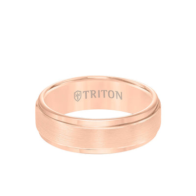 7MM Tungsten Carbide Ring - Brushed Finish and Step Edge