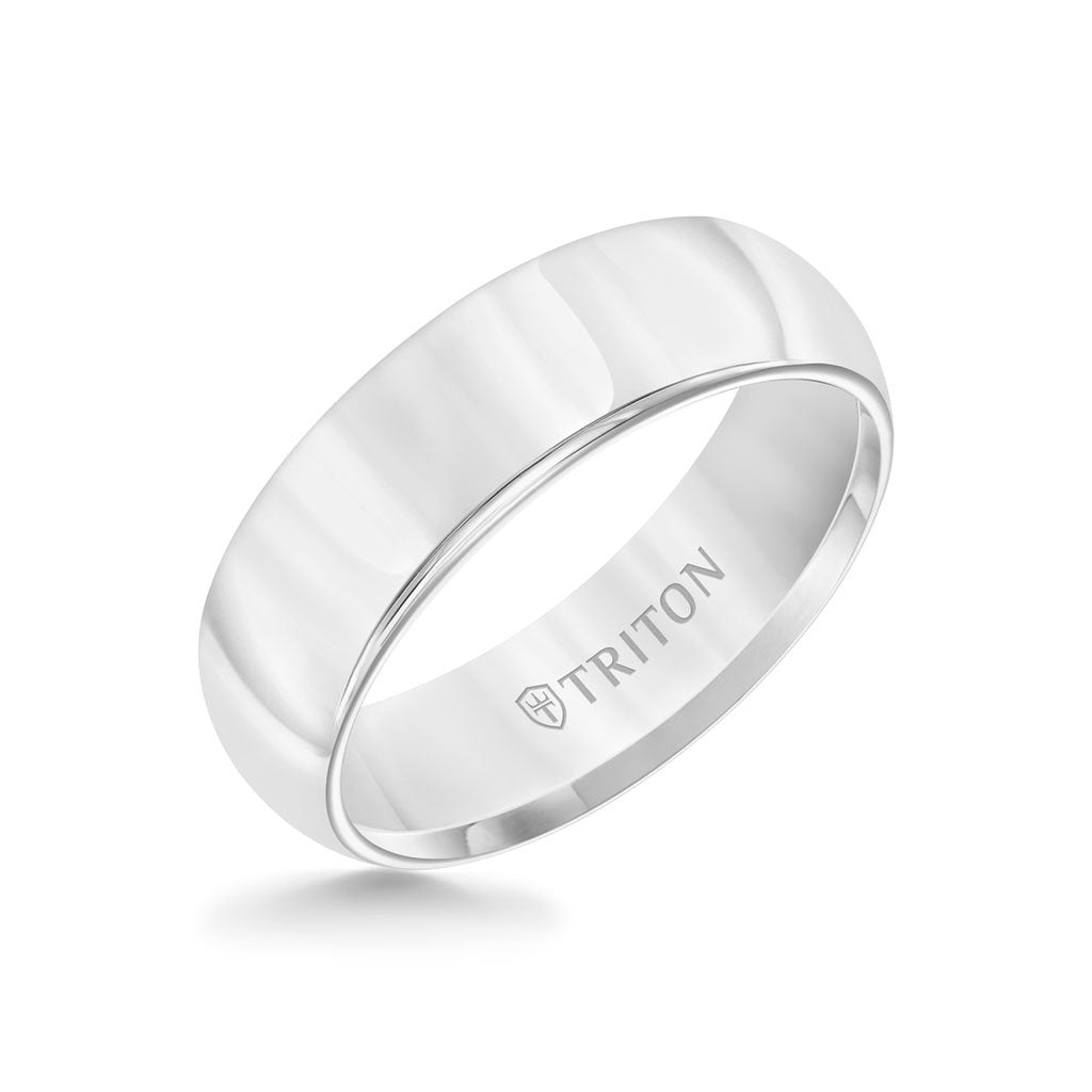 7MM Tungsten Carbide Ring - Bright Finish Domed Center and Round Edge