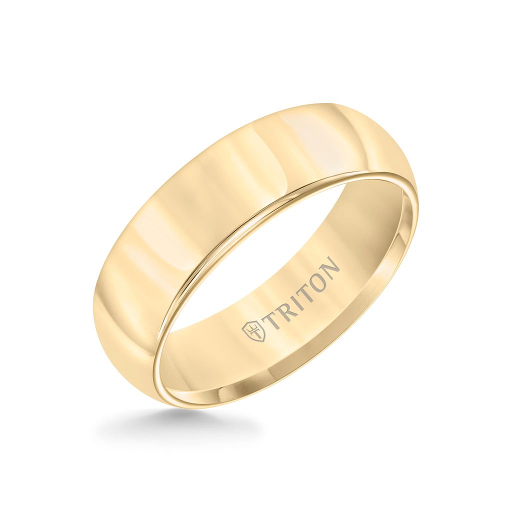 7MM Tungsten Carbide Ring - Bright Finish Domed Center and Round Edge