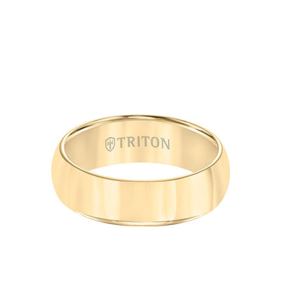 7MM Tungsten Carbide Ring - Bright Finish Domed Center and Round Edge