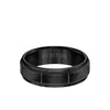 7MM Tungsten Carbide Ring - Vertical Cut Center and Step Edge