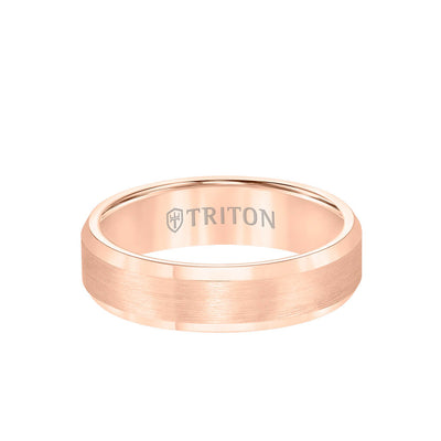 6MM Tungsten Carbide Ring - Satin Center and Bevel Edge