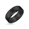 8MM Tungsten Carbide Ring - Satin Center and Bevel Edge