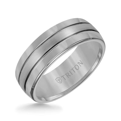 8MM Tungsten Carbide Ring Bright Finish - Triton Jewelry