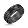 8MM Black Tungsten Carbide Ring Bright Finish - Triton Jewelry