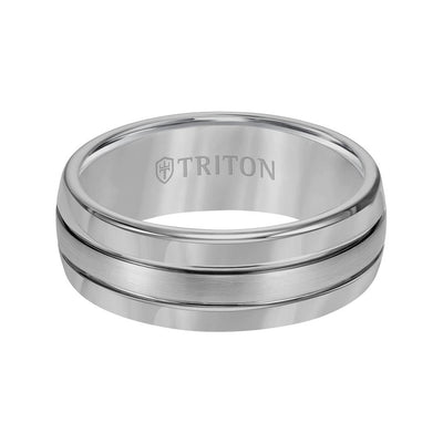 8MM Tungsten Carbide Ring Bright Finish - Triton Jewelry