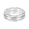 8MM White Tungsten Carbide Ring Bright Finish - Triton Jewelry