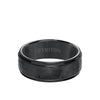 8MM Tungsten Carbide Ring Hammered Center & Step Edge - Triton Jewelry