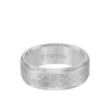 8MM Tungsten Carbide Ring Hammered Center & Step Edge - Triton Jewelry