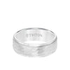 8MM Tungsten Carbide Ring Hammered Center & Step Edge - Triton Jewelry