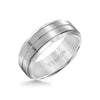 8MM Titanium Ring - Horizontal Center Cut and Step Edge