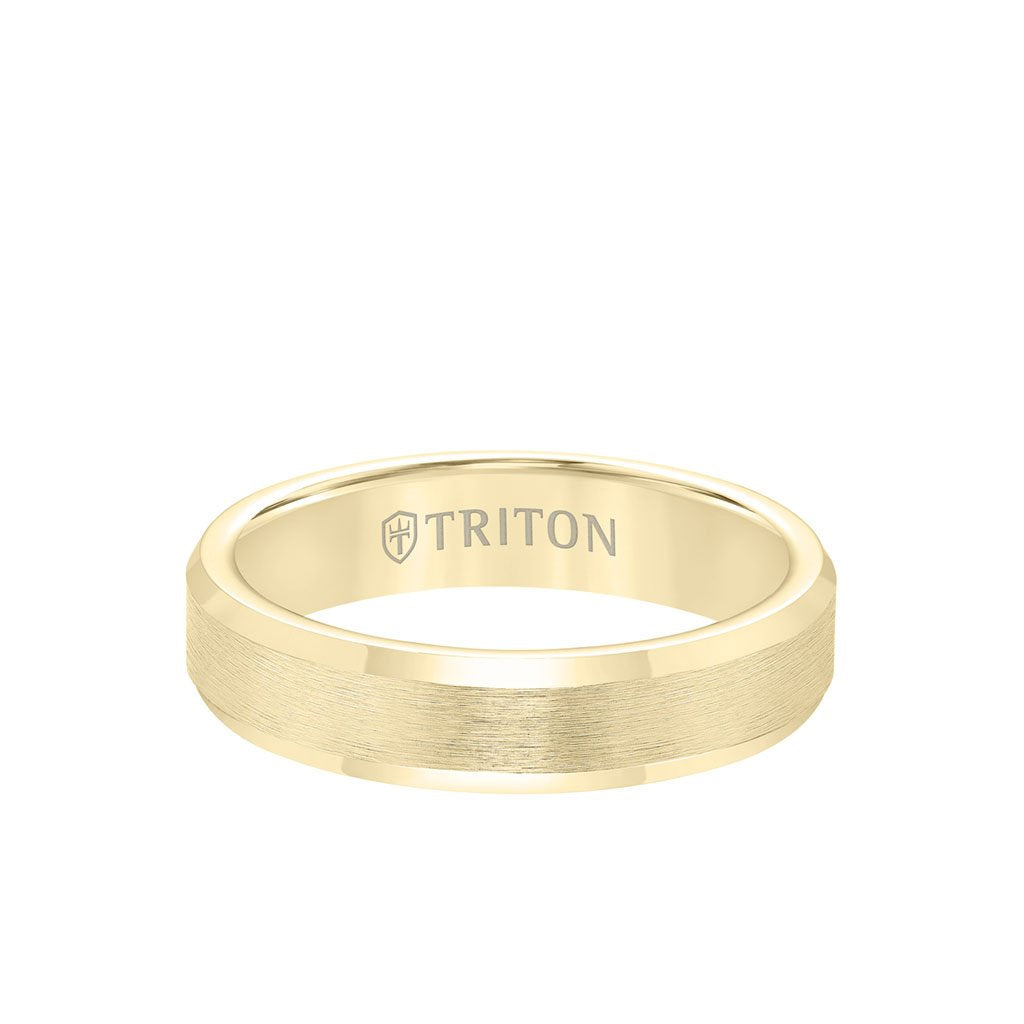 5MM Tungsten Carbide Ring Brush Finish Bevel Edge - Triton Jewelry