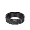 8MM Tungsten Carbide Ring - Brick Pattern Center and Flat Edge