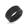 10MM Black Tungsten Carbide Ring - Satin Center and Bevel Edge