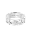 8MM Tungsten Carbide Ring Diagonal Cut Center - Triton Jewelry