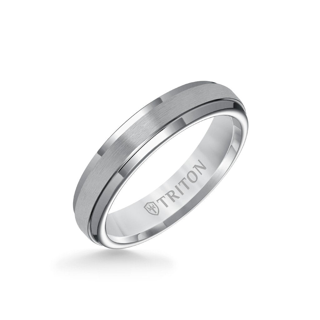 5MM Tungsten Carbide Ring - Satin Center and Round Edge