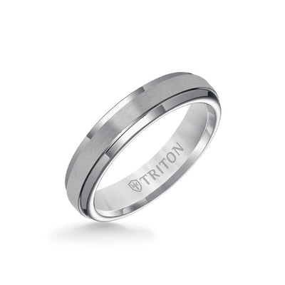 5MM Tungsten Carbide Ring - Satin Center and Round Edge
