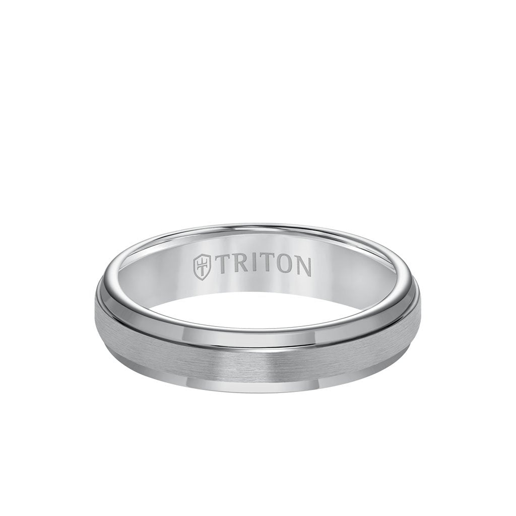 5MM Tungsten Carbide Ring - Satin Center and Round Edge