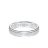 5MM White Tungsten Carbide Ring - Satin Center and Step Edge