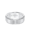 8MM Tungsten Carbide Ring - Satin Center and Step Edge