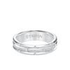 6MM Tungsten Carbide Ring - Brick Pattern Center and Bevel Edge
