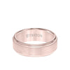 8MM Tungsten Carbide Ring - Satin Center and Double Step Edge