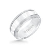 9MM Tungsten Carbide Ring - Flat Bright Center and Coin Edge