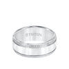 9MM Tungsten Carbide Ring - Flat Bright Center and Coin Edge
