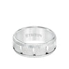 9MM Tungsten Carbide Ring - Vertical Cut Center and Coin Edge