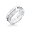 8MM Tungsten Carbide Ring - Horizontal Center Lines and Coin Edge
