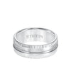 8MM Tungsten Carbide Ring - Horizontal Center Lines and Coin Edge