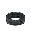 8MM Tungsten Carbide Ring - Vertical Cut Center and Coin Edge