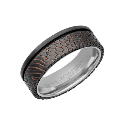 7MM Tungsten Carbide Ring - Superconductor Asymmetrical Inlay and Edge to Edge