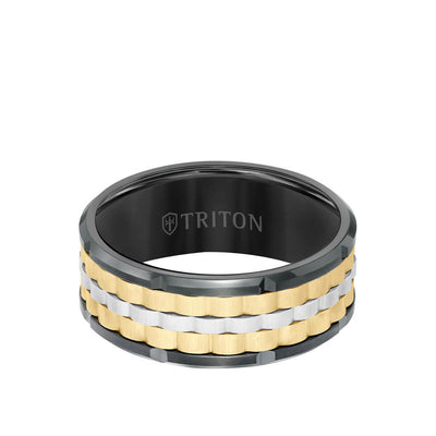 Triton Tungsten Carbide Wedding Band Ring