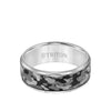 8MM Grey Tungsten Carbide Ring - Camo Pattern and Flat Edge