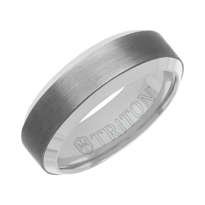 7MM 14k Gold + Tantalum Ring - Channel Center and Bevel Edge