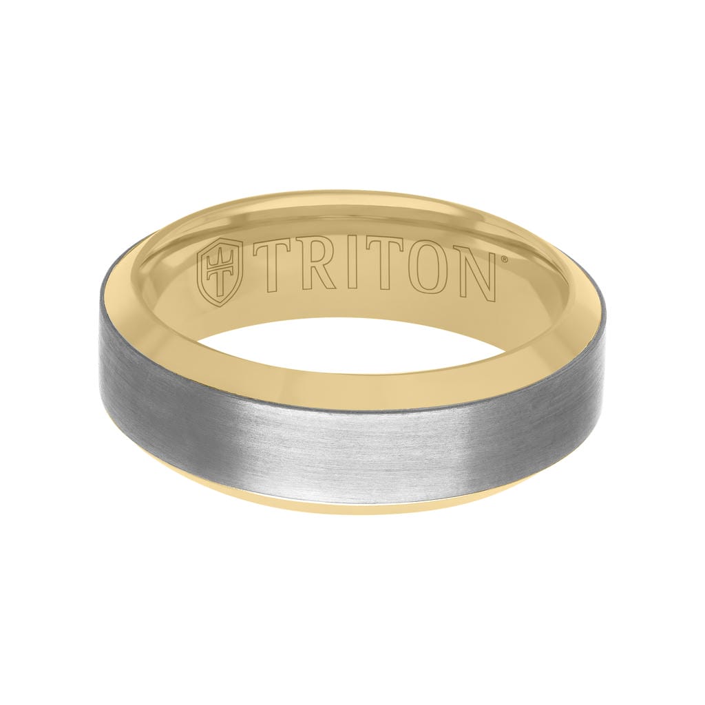 7MM 14k Gold + Tantalum Ring - Channel Center and Bevel Edge