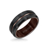 8MM Tungsten Carbide Ring - Satin Finish Center with Center Line