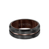 8MM Tungsten Carbide Ring - Satin Finish Center with Center Line