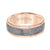 8MM Rose Tungsten Carbide Ring - Meteorite Insert and Round Edge