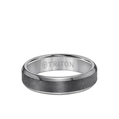 6MM Tantalum Ring - Vertical Satin Finish and Bevel Edge