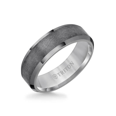 7MM Tantalum Ring - Vertical Satin Finish and Bevel Edge