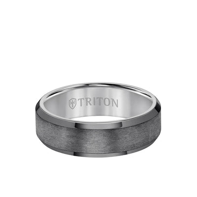 7MM Tantalum Ring - Vertical Satin Finish and Bevel Edge