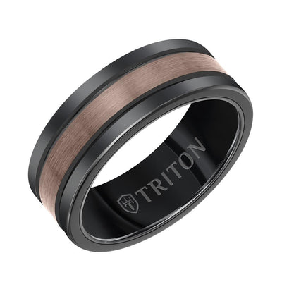 8MM Espresso Tungsten Carbide Wedding Band - Triton Jewelry