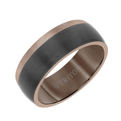 8MM Espresso Tungsten Carbide Wedding Band - Triton Jewelry