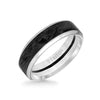 7MM 14K Gold Ring + Forged Carbon - Channel Center & Bevel Edge